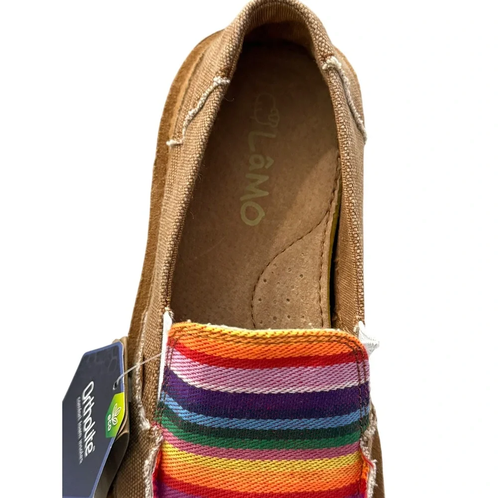 Lamo Skipper Serape Brown‎ Canvas Western Slip On Loafer Shoes Women's Sz 7 NWT